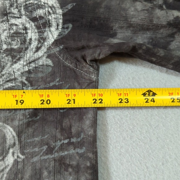 Eighty Eight Mens Large Button Down Shirt Tie Dye Angel Wings Graphic Print Y2K - Picture 7 of 9